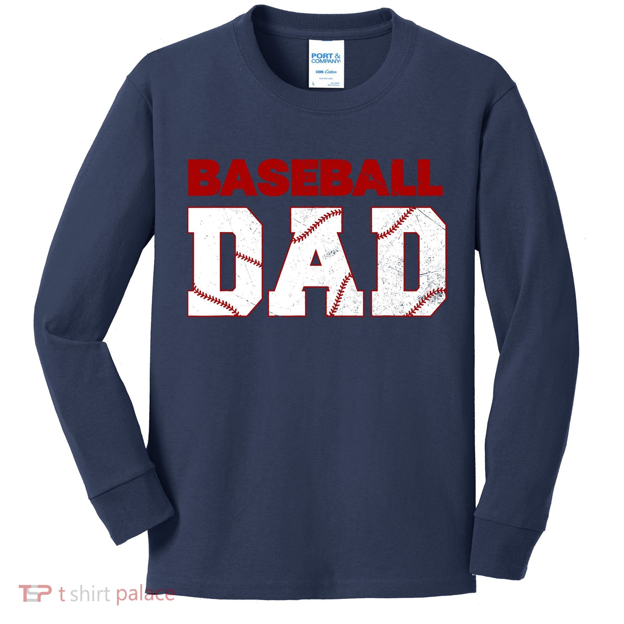 Baseball Dad Happy Fathers Days For Boy Kids Long Sleeve Shirt