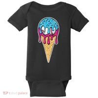 Baseball Drip Home Plate Ice Cream Sport Players  Fans Baby Bodysuit thumb 0