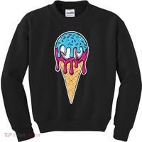 Baseball Drip Home Plate Ice Cream Sport Players  Fans Kids Sweatshirt thumb 0