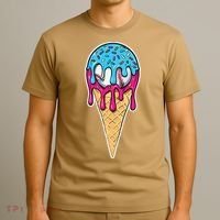Baseball Drip Home Plate Ice Cream Sport Players  Fans T-Shirt thumb 3
