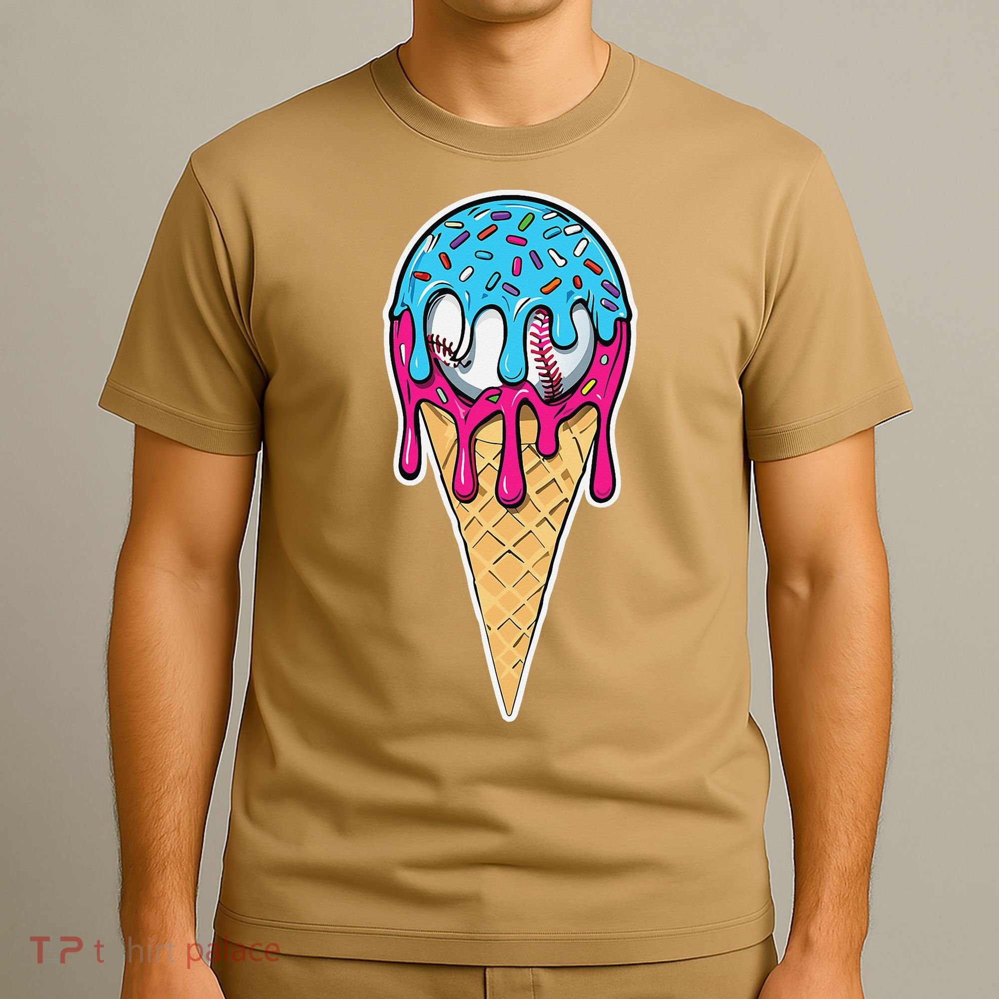 Baseball Drip Home Plate Ice Cream Sport Players  Fans T-Shirt