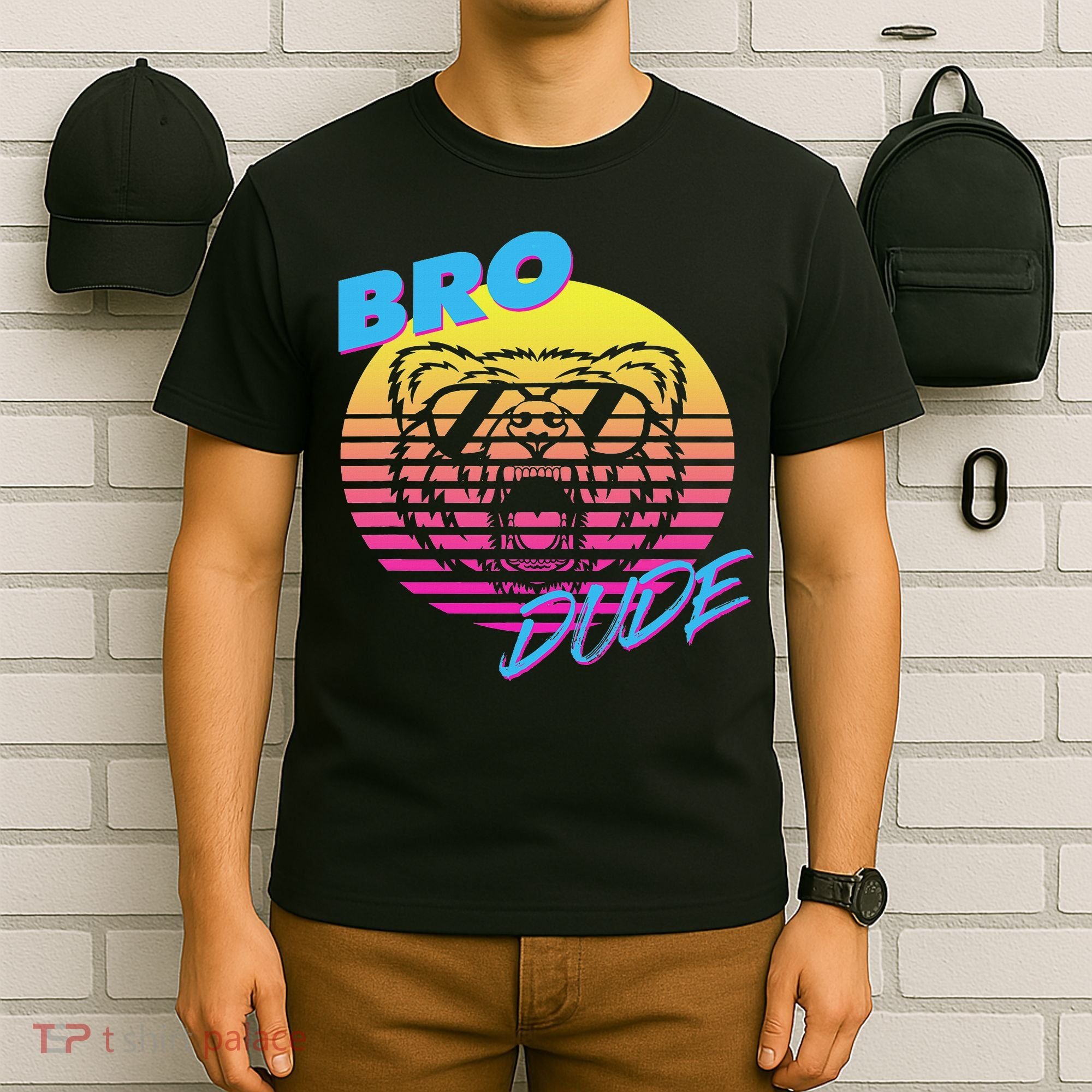 Bro Dude High Energy Retro Wave Frat Party Animal 80s Jock T-Shirt