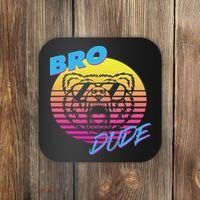 Bro Dude High Energy Retro Wave Frat Party Animal 80s Jock Coaster thumb 0