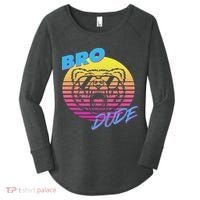 Bro Dude High Energy Retro Wave Frat Party Animal 80s Jock Women's Perfect Tri Tunic Long Sleeve Shirt thumb 0