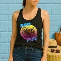 Bro Dude High Energy Retro Wave Frat Party Animal 80s Jock Women's Tank Top thumb 2
