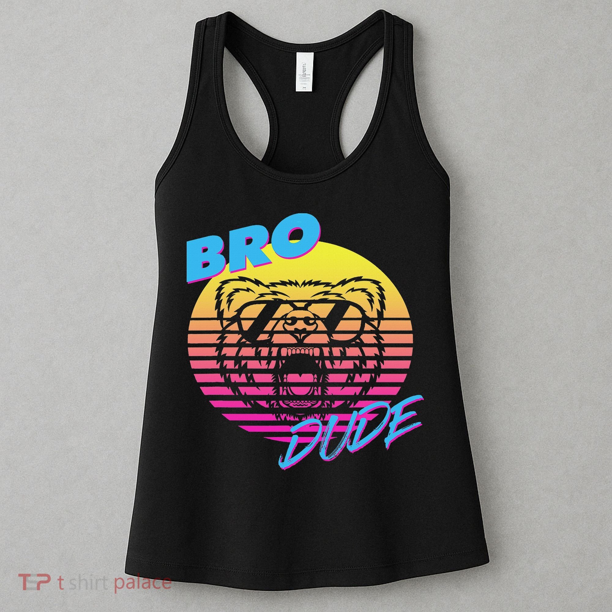 Bro Dude High Energy Retro Wave Frat Party Animal 80s Jock Women's Tank Top