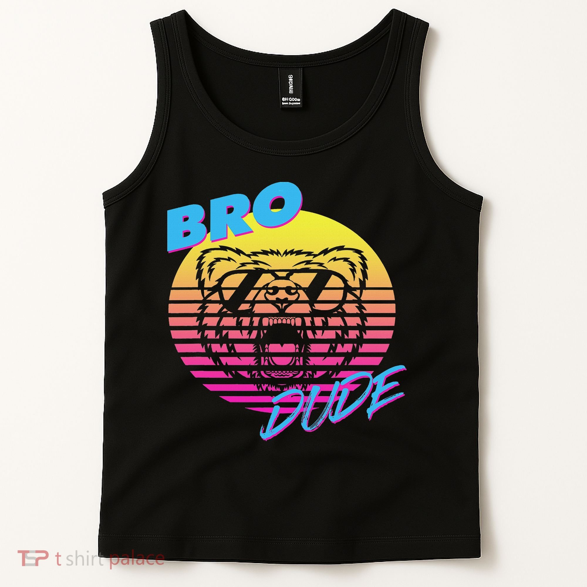 Bro Dude High Energy Retro Wave Frat Party Animal 80s Jock Tank Top