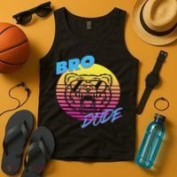 Bro Dude High Energy Retro Wave Frat Party Animal 80s Jock Tank Top thumb 4