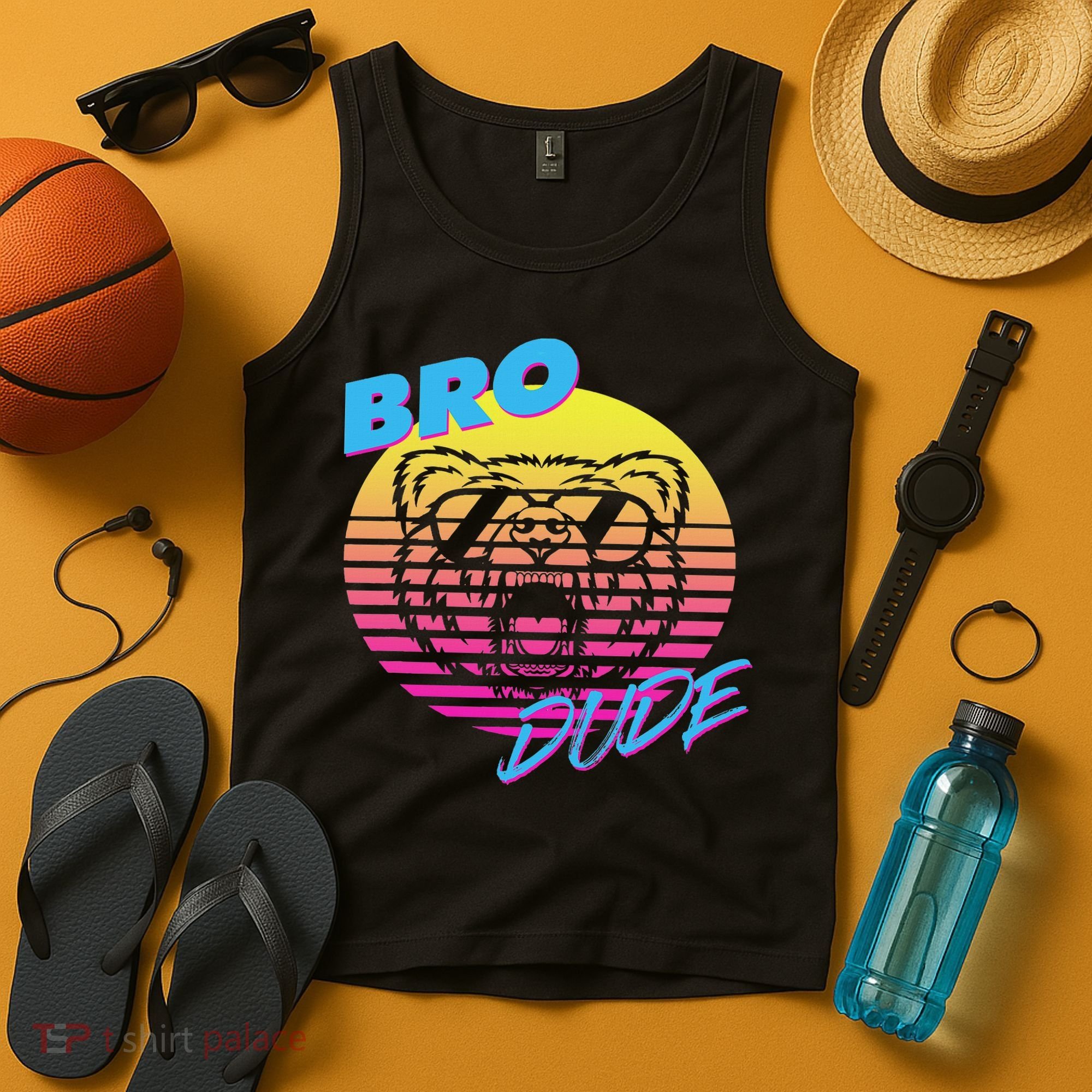 Bro Dude High Energy Retro Wave Frat Party Animal 80s Jock Tank Top
