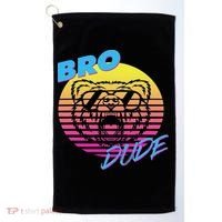 Bro Dude High Energy Retro Wave Frat Party Animal 80s Jock Golf Towel thumb 0