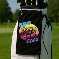 Bro Dude High Energy Retro Wave Frat Party Animal 80s Jock Golf Towel thumb 2
