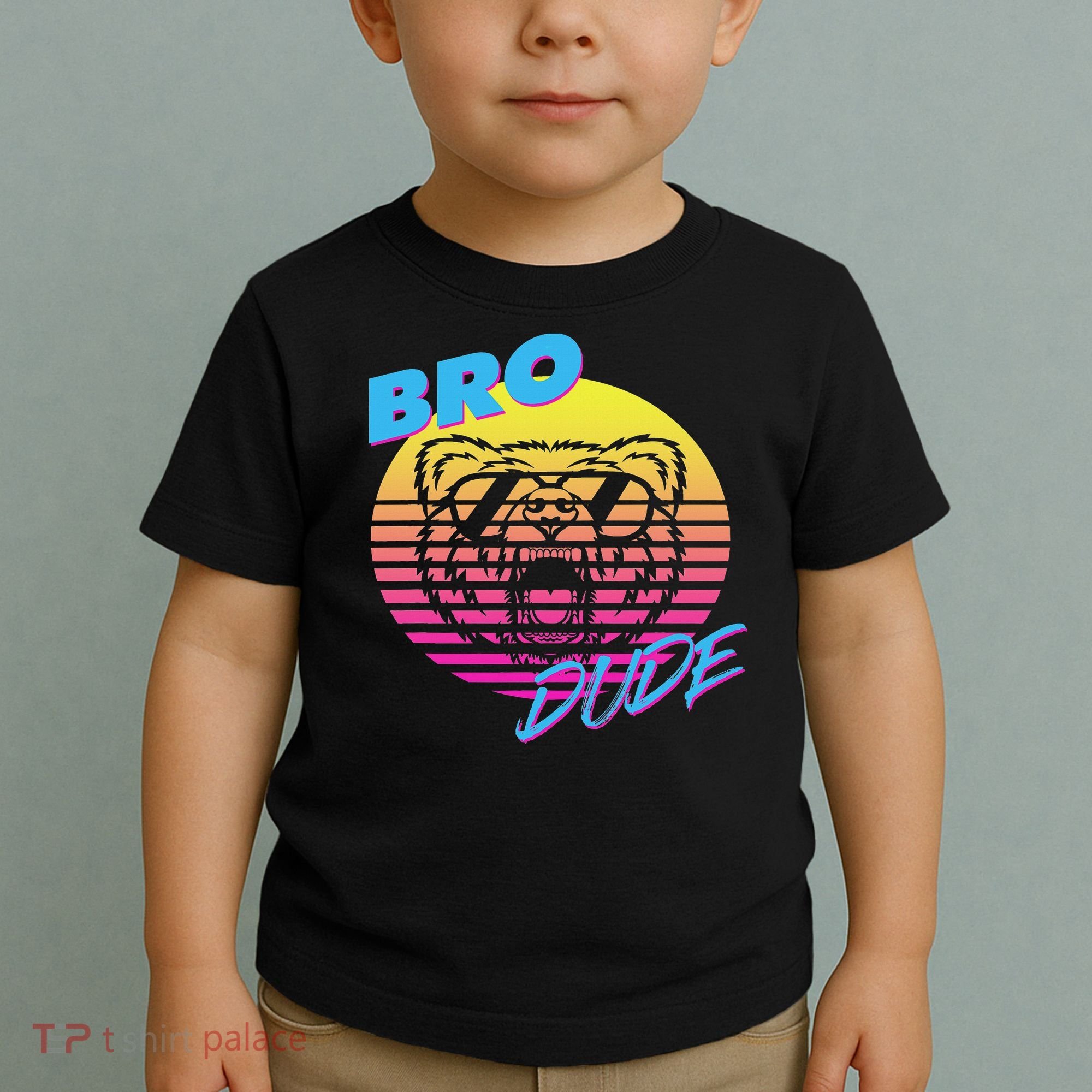 Bro Dude High Energy Retro Wave Frat Party Animal 80s Jock Toddler T-Shirt
