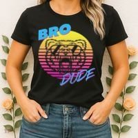 Bro Dude High Energy Retro Wave Frat Party Animal 80s Jock Women's T-Shirt thumb 2
