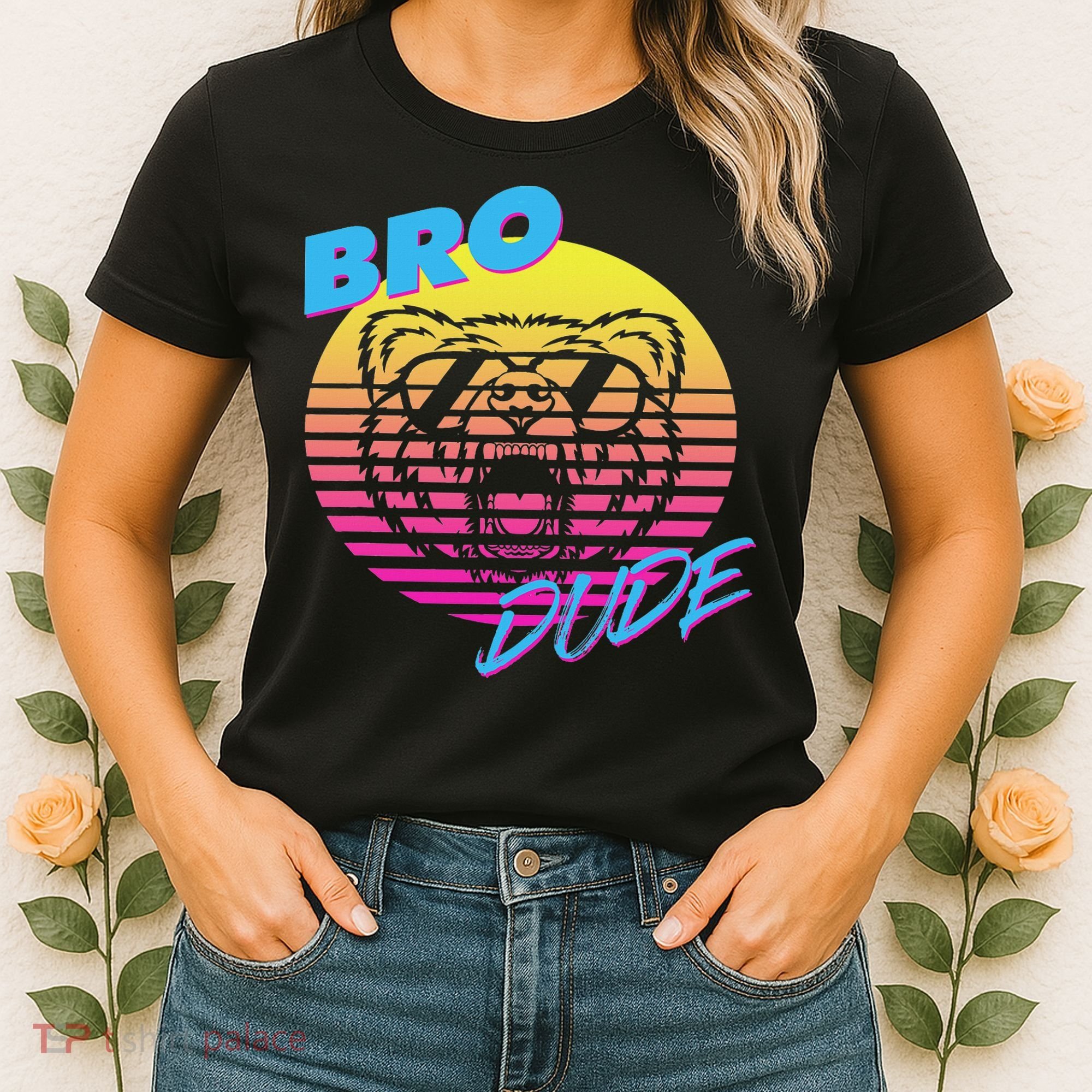 Bro Dude High Energy Retro Wave Frat Party Animal 80s Jock Women's T-Shirt