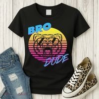 Bro Dude High Energy Retro Wave Frat Party Animal 80s Jock Women's T-Shirt thumb 3