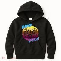 Bro Dude High Energy Retro Wave Frat Party Animal 80s Jock Kids Hoodie thumb 0
