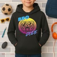 Bro Dude High Energy Retro Wave Frat Party Animal 80s Jock Kids Hoodie thumb 2