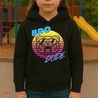 Bro Dude High Energy Retro Wave Frat Party Animal 80s Jock Kids Hoodie thumb 3