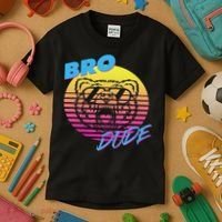 Bro Dude High Energy Retro Wave Frat Party Animal 80s Jock Kids T-Shirt thumb 3