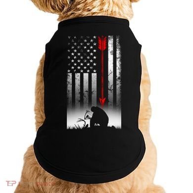 Bow Deer Hunting American Flag Gift For Bow Hunting Gift Doggie Tank