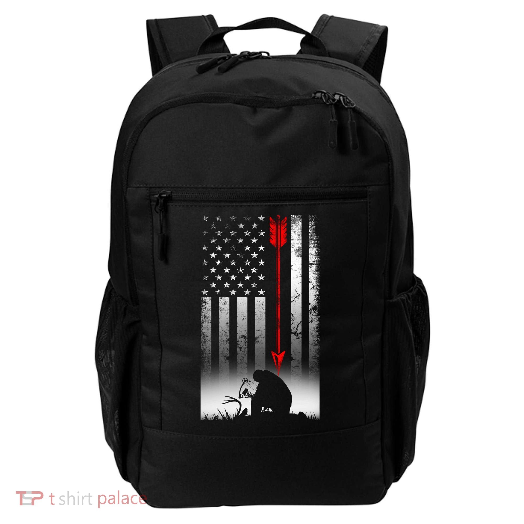 Bow Deer Hunting American Flag Gift For Bow Hunting Gift Backpack