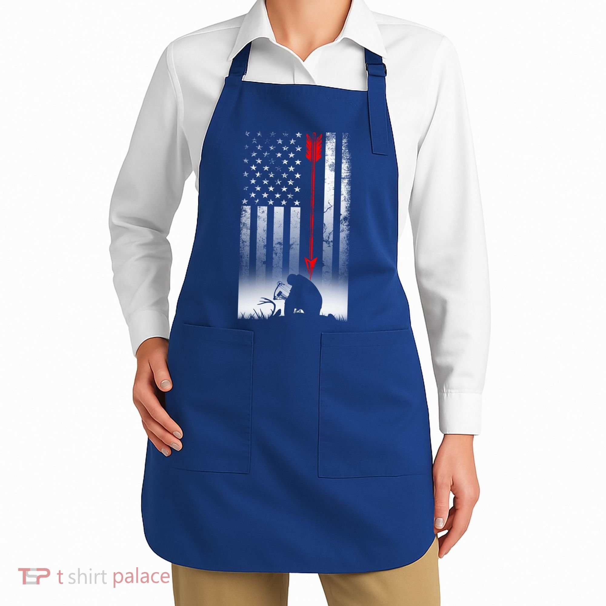 Bow Deer Hunting American Flag Gift For Bow Hunting Gift Apron