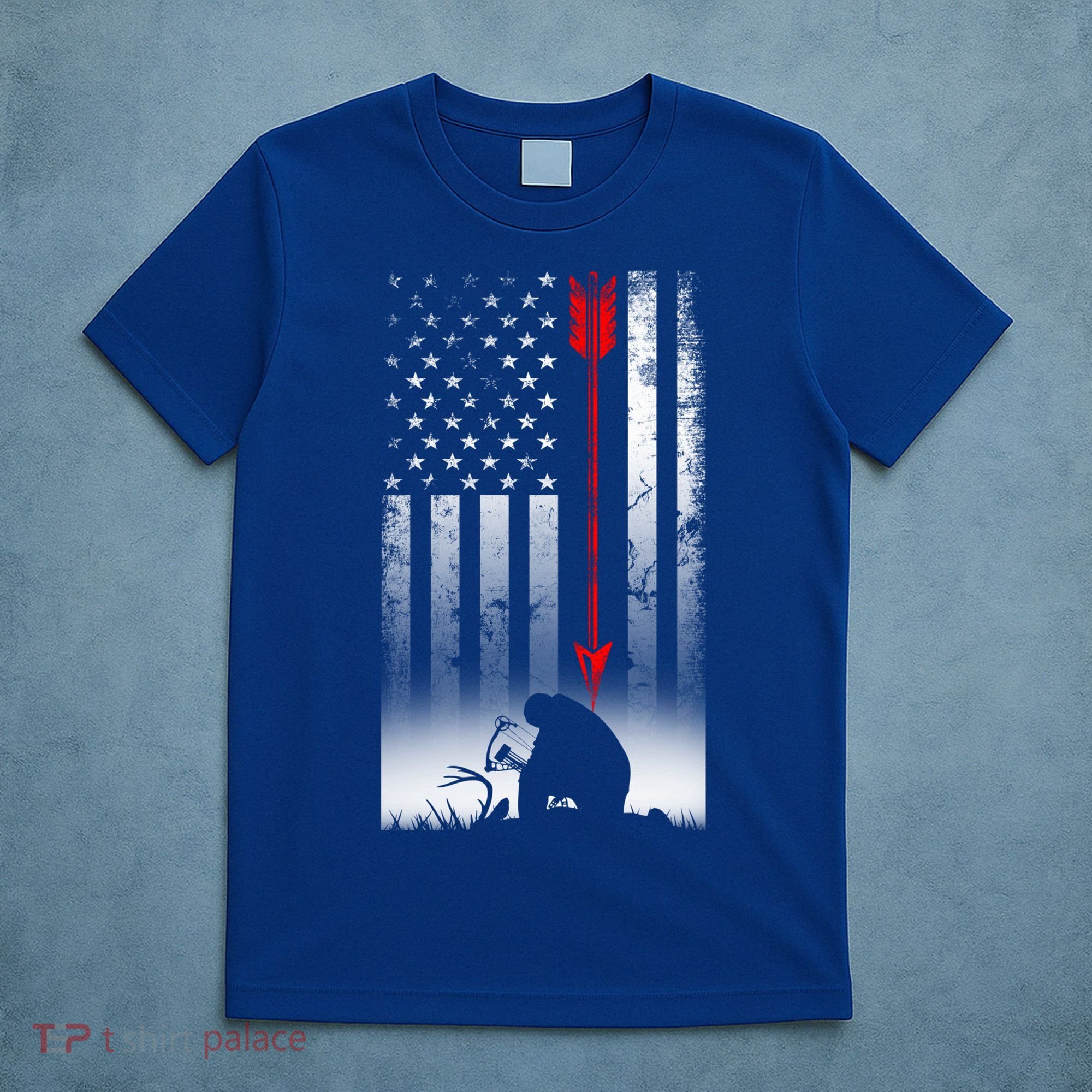 Bow Deer Hunting American Flag Gift For Bow Hunting Gift T-Shirt