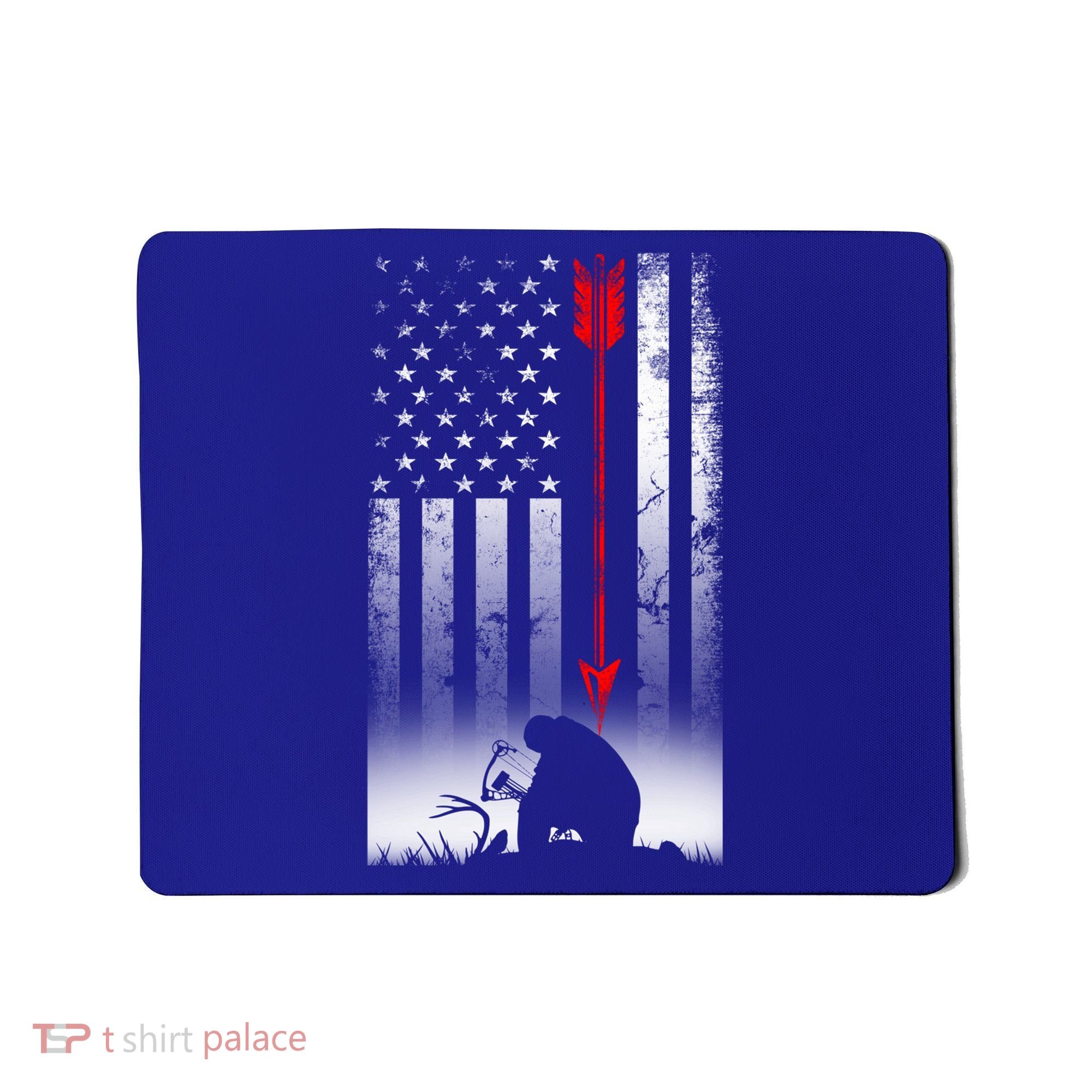 Bow Deer Hunting American Flag Gift For Bow Hunting Gift Mousepad