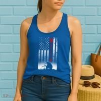 Bow Deer Hunting American Flag Gift For Bow Hunting Gift Women's Tank Top thumb 2