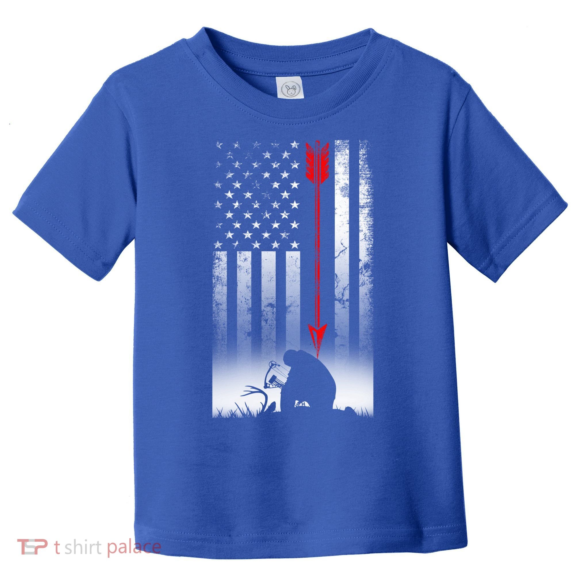 Bow Deer Hunting American Flag Gift For Bow Hunting Gift Toddler T-Shirt