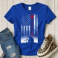 Bow Deer Hunting American Flag Gift For Bow Hunting Gift Women's T-Shirt thumb 3