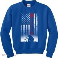 Bow Deer Hunting American Flag Gift For Bow Hunting Gift Kids Sweatshirt thumb 0