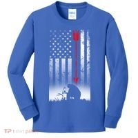 Bow Deer Hunting American Flag Gift For Bow Hunting Gift Kids Long Sleeve Shirt thumb 0