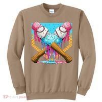 Baseball Drip Home Plate Ice Cream Sport Players  Fans Sweatshirt thumb 0