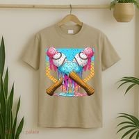 Baseball Drip Home Plate Ice Cream Sport Players  Fans T-Shirt thumb 2