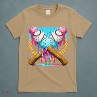 Baseball Drip Home Plate Ice Cream Sport Players  Fans T-Shirt thumb 5