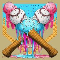 Baseball Drip Home Plate Ice Cream Sport Players  Fans T-Shirt thumb 7