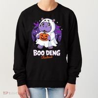 Boo Deng Halloween Costume Cute Baby Hippo Moo Deng Funny Women's Sweatshirt thumb 0