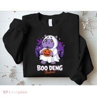 Boo Deng Halloween Costume Cute Baby Hippo Moo Deng Funny Sweatshirt thumb 2