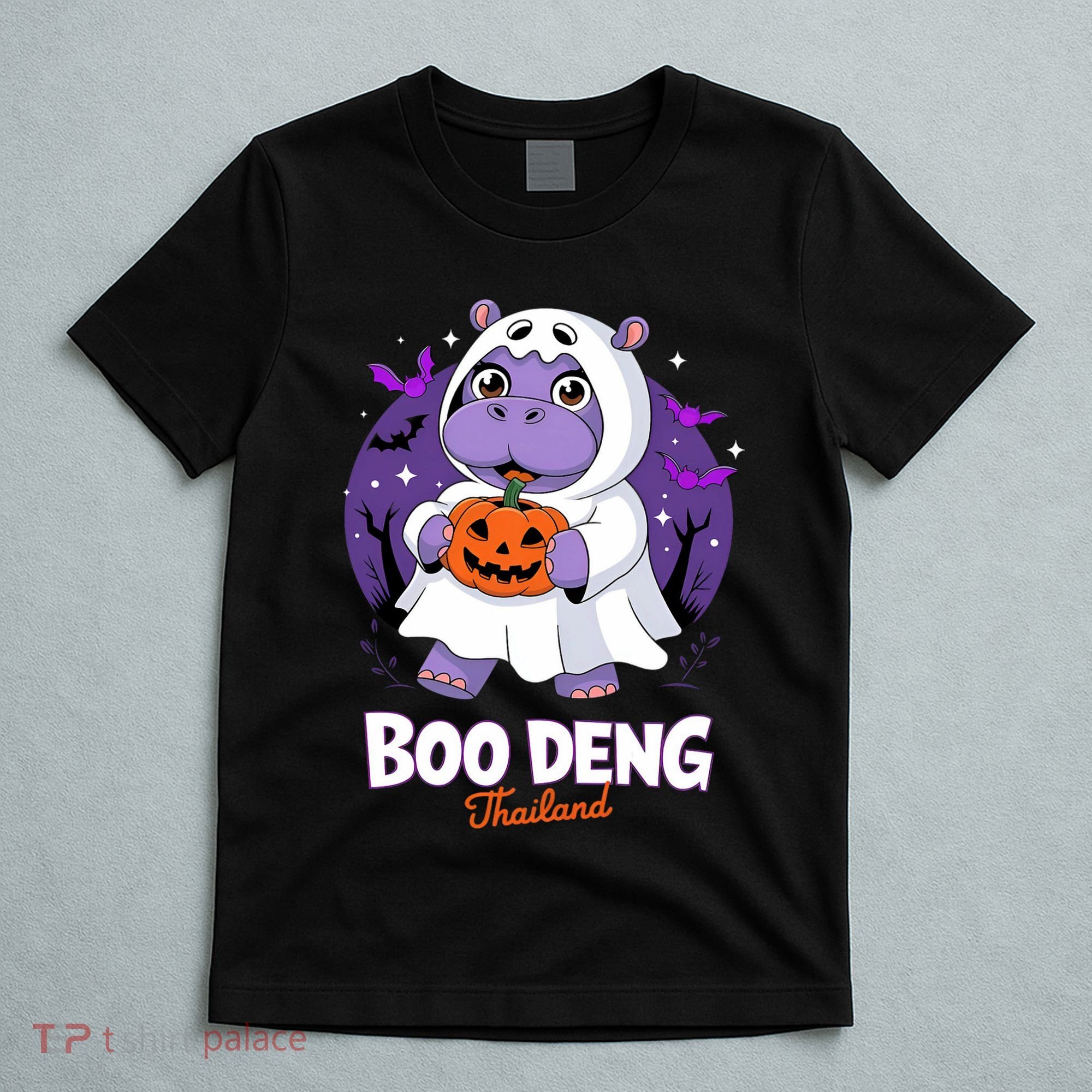 Boo Deng Halloween Costume Cute Baby Hippo Moo Deng Funny T-Shirt