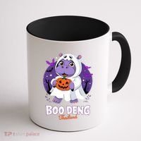 Boo Deng Halloween Costume Cute Baby Hippo Moo Deng Funny Coffee Mug thumb 1