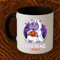 Boo Deng Halloween Costume Cute Baby Hippo Moo Deng Funny Coffee Mug thumb 2
