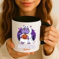 Boo Deng Halloween Costume Cute Baby Hippo Moo Deng Funny Coffee Mug thumb 3