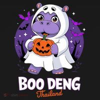 Boo Deng Halloween Costume Cute Baby Hippo Moo Deng Funny Women's Hoodie thumb 2