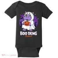 Boo Deng Halloween Costume Cute Baby Hippo Moo Deng Funny Baby Bodysuit thumb 0