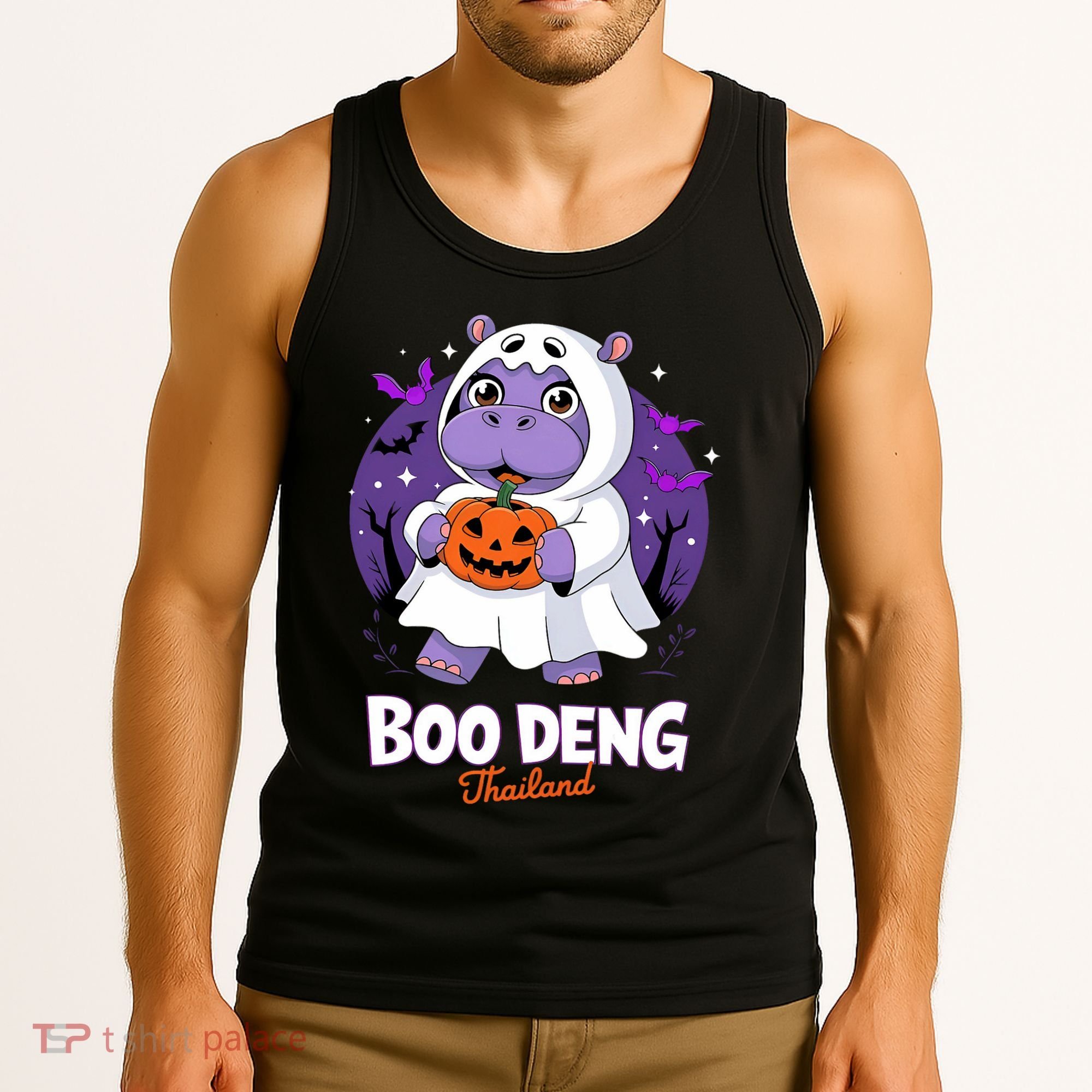 Boo Deng Halloween Costume Cute Baby Hippo Moo Deng Funny Tank Top