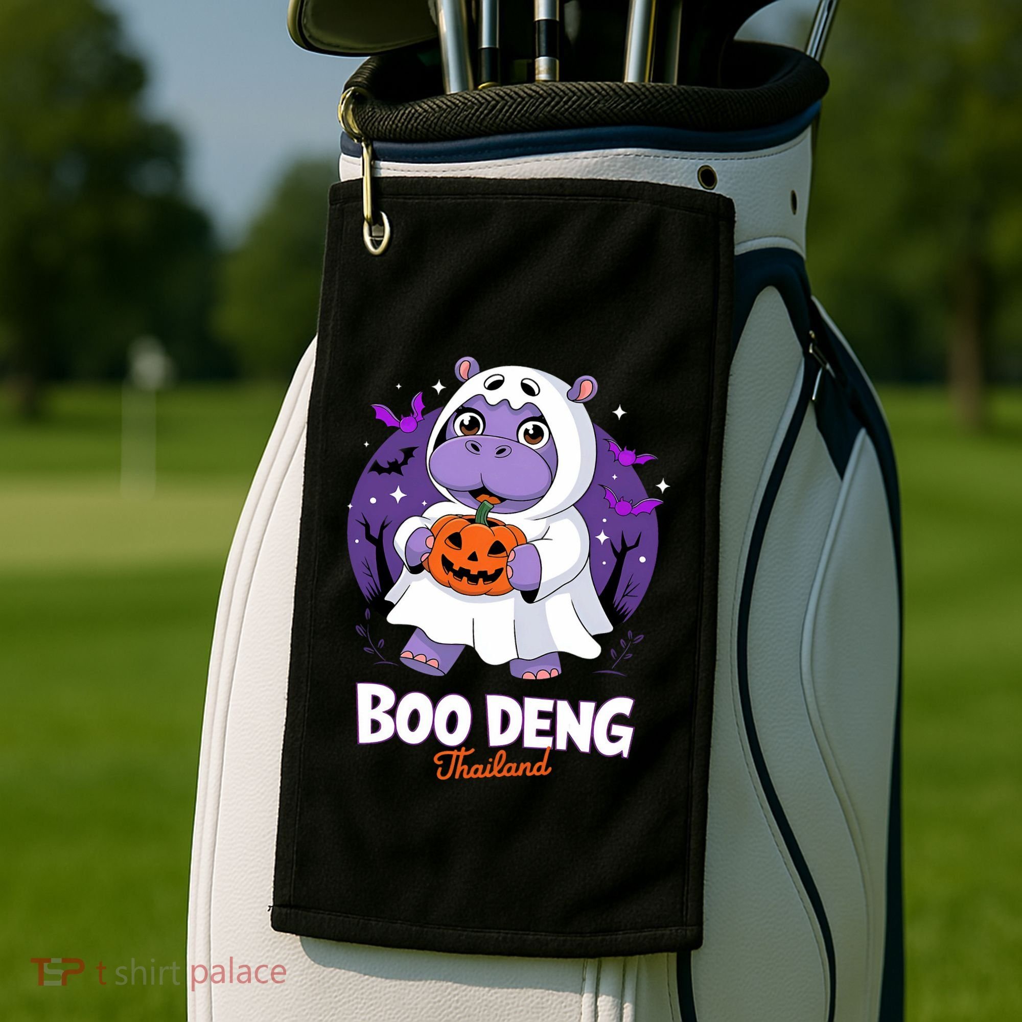 Boo Deng Halloween Costume Cute Baby Hippo Moo Deng Funny Golf Towel