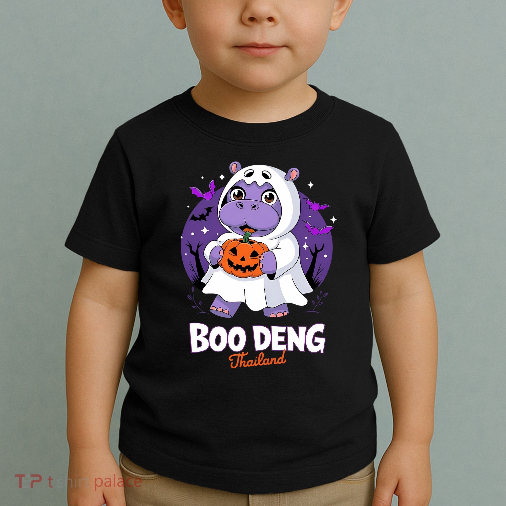 Boo Deng Halloween Costume Cute Baby Hippo Moo Deng Funny Toddler T-Shirt