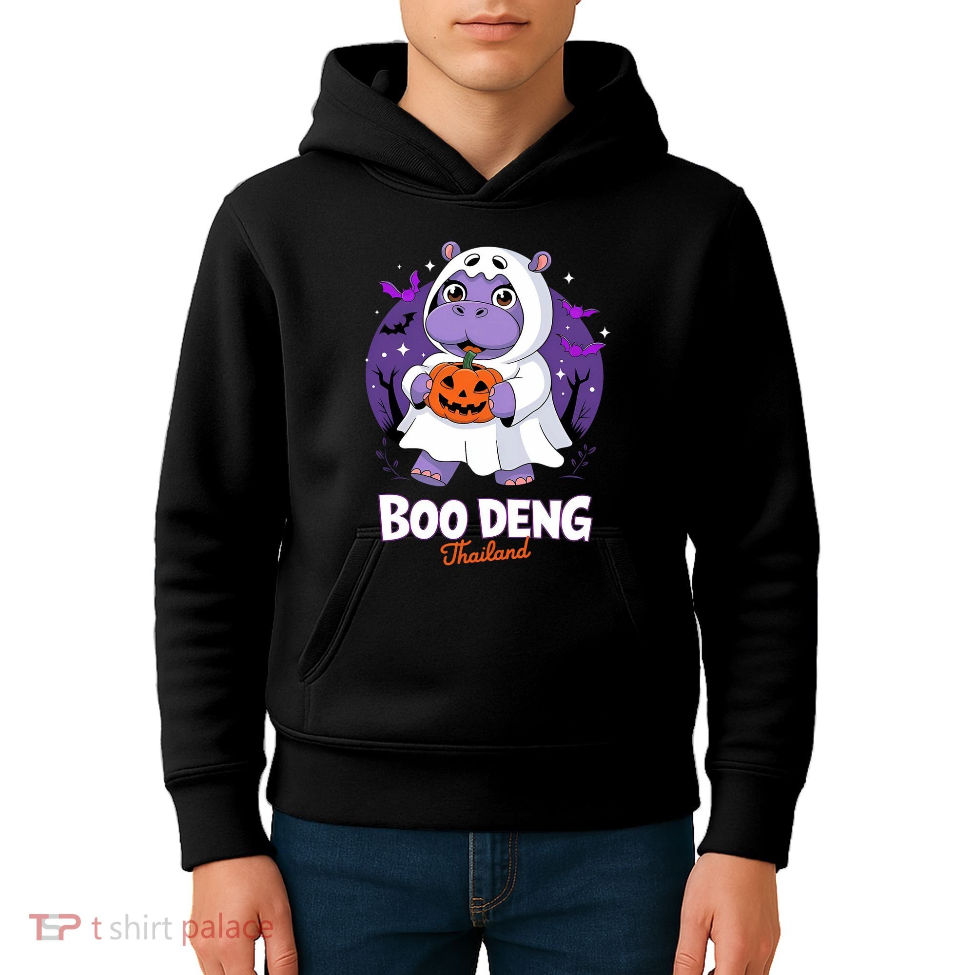 Boo Deng Halloween Costume Cute Baby Hippo Moo Deng Funny Kids Hoodie