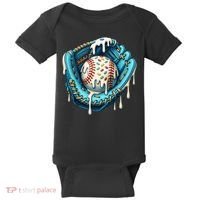 Baseball Drip Home Plate Ice Cream Respect The Drip Baby Bodysuit thumb 0